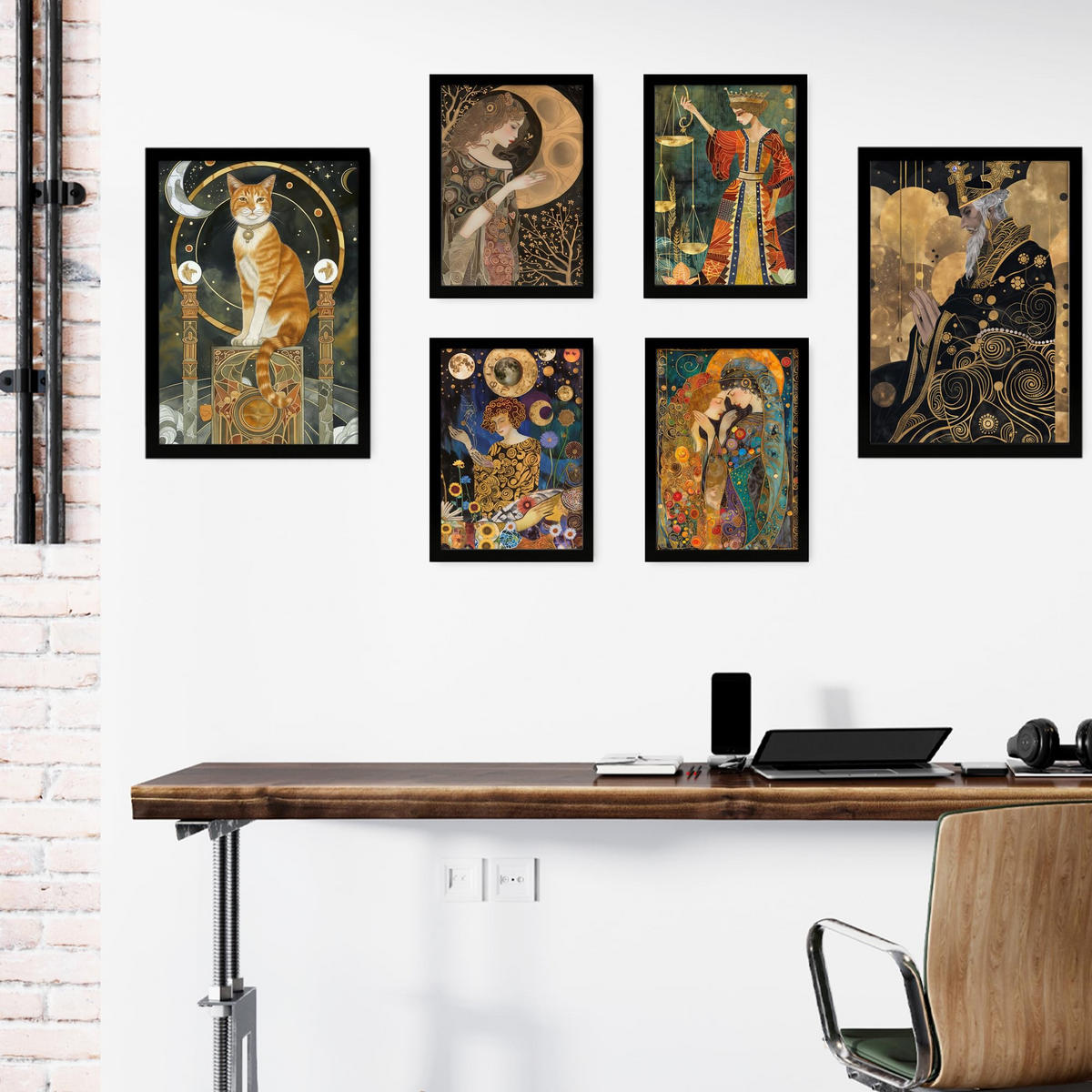 POSTER Set Mit 6 Tarotkarten Kartomantie Arcana A3 & A4 Rahmenlos - Klar, Papier (29/3cm) - Nacnic
