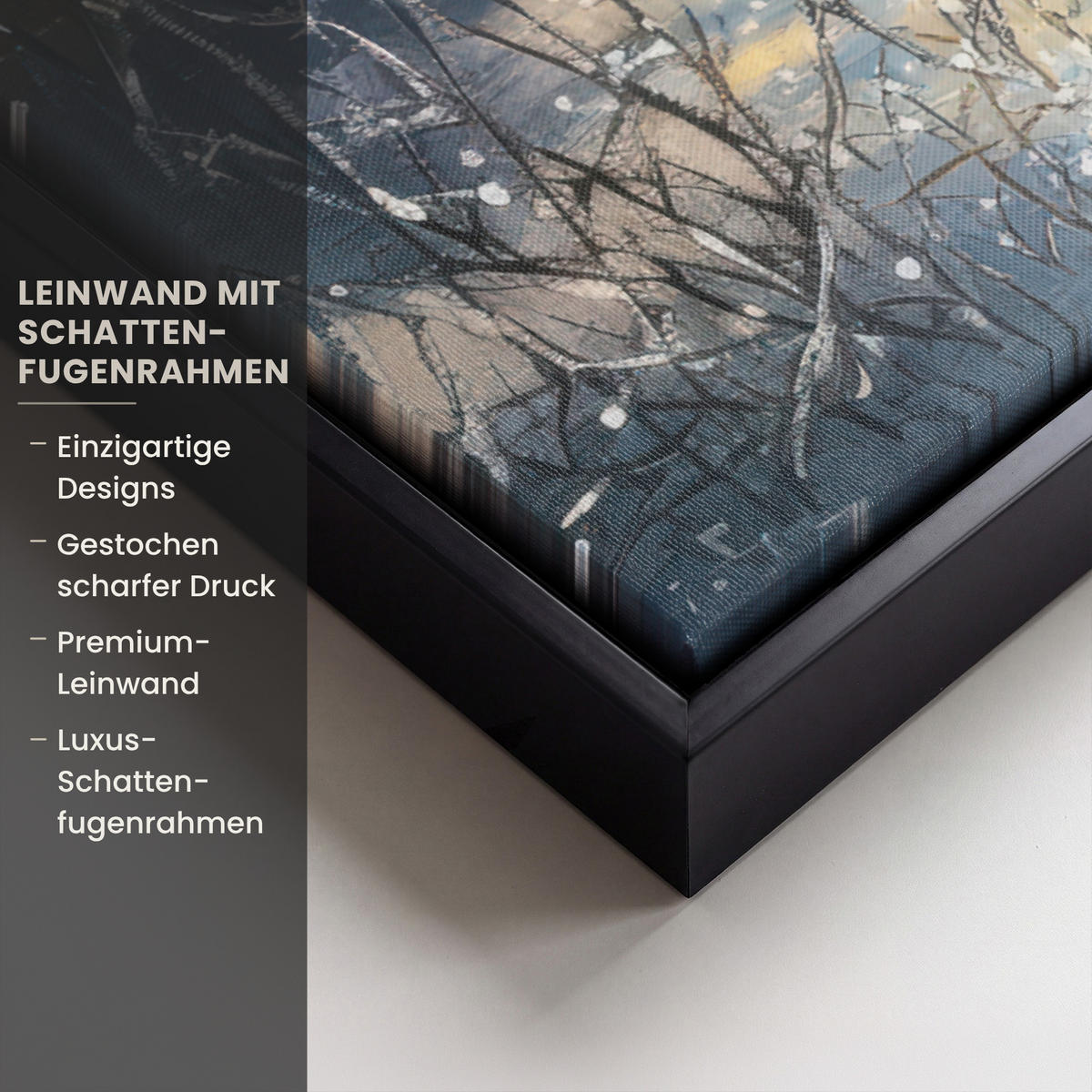 LEINWAND Bilder mit Rahmen - Schneemann - Schnee - Winter - Wald - 70x50 - Hellblau, Textil (70/50cm) - MuchoWow