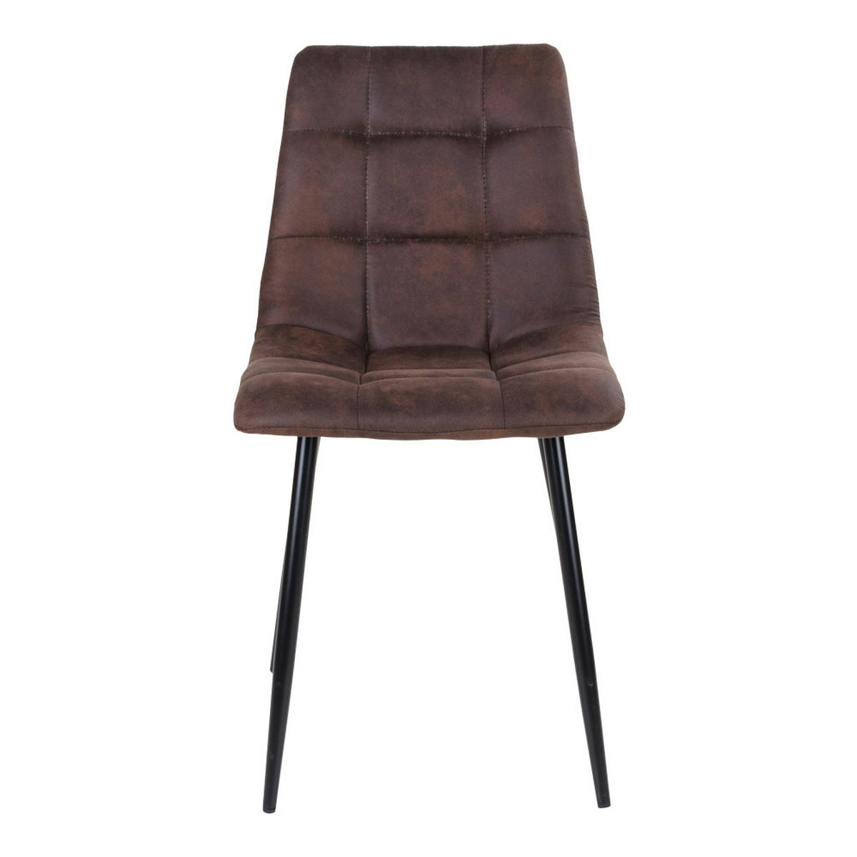 STUHL 2er-Set dunkelbraun mit schwarzen Beinen - Braun, Holzwerkstoff (44/86/55cm) - ebuy24