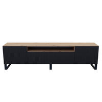 TV-SCHRANK Schwarz Marco Metallbeine Gefräste Fronten - Schwarz, Holzwerkstoff (200/53/41cm) - Sepro Meble