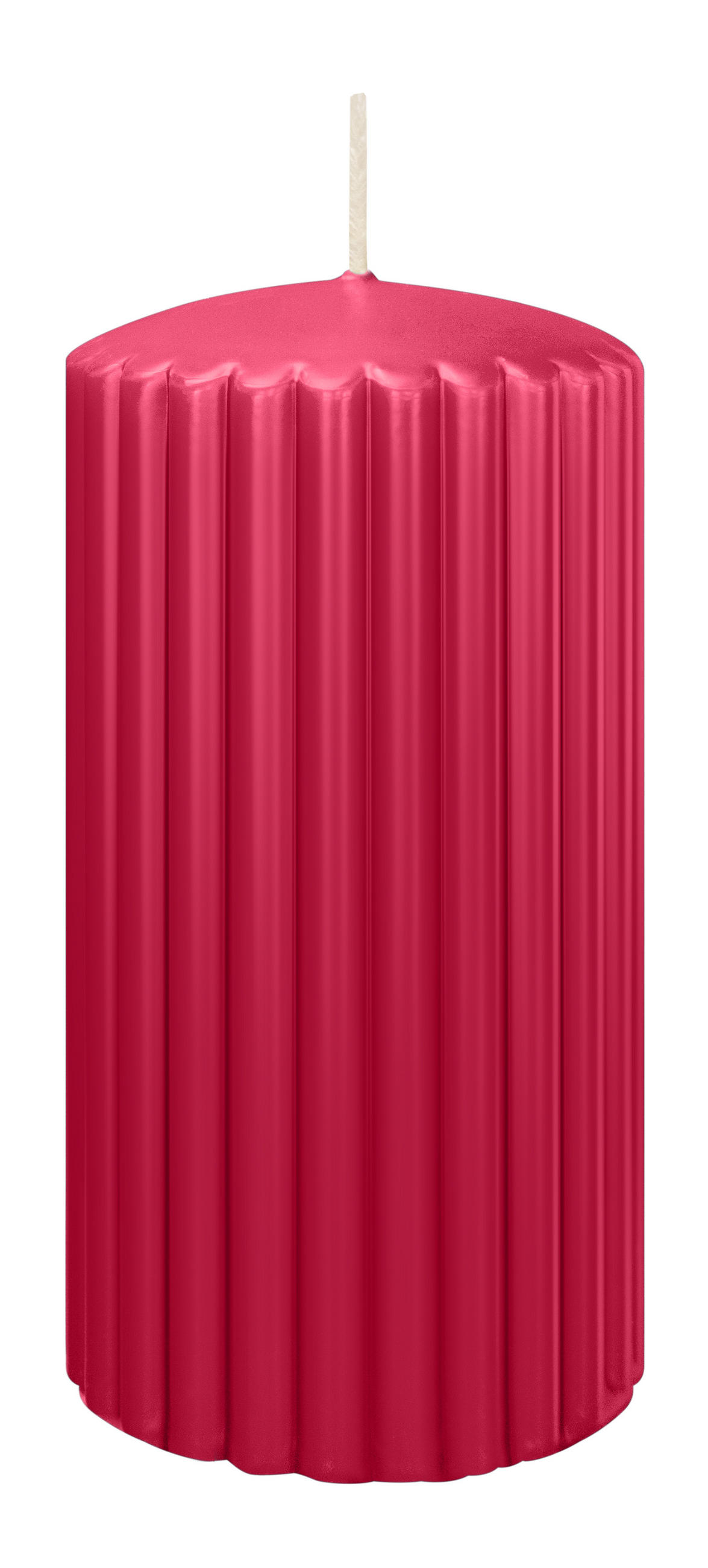 RILLEN KERZEN Magenta 150 x Ø 80 mm, 4 Stück - Magenta, Paraffin (8/15/15cm) - Wiedemann Kerzen