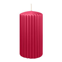 RILLEN KERZEN Magenta 150 x Ø 80 mm, 4 Stück - Magenta, Paraffin (8/15/15cm) - Wiedemann Kerzen