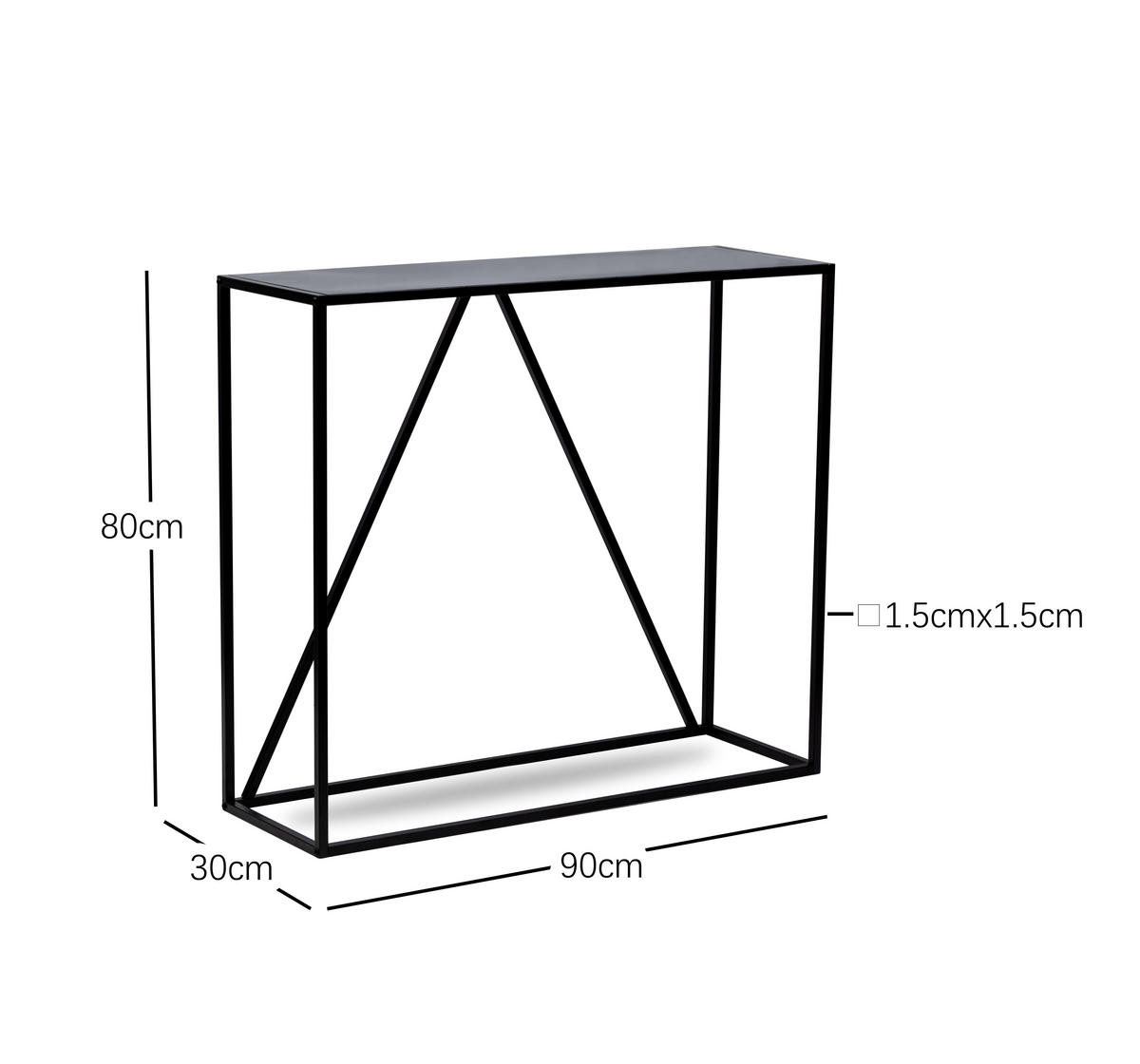 KONSOLENTISCH Rechteckig Schwarz 90 x 30 x 80 cm - Schwarz, Holz (30/90/80cm) - Nordlys