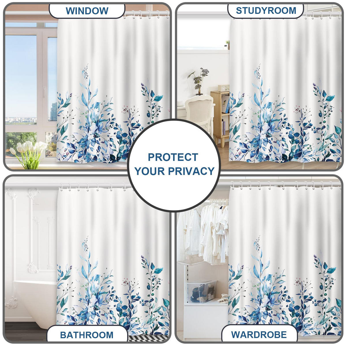 DUSCHVORHANG 180 x 180 cm 100% Polyester für Badewanne und Badezimmer waschbar schimmelresistent antibakteriell - Multicolor, Textil (180/180cm) - MCBOSON