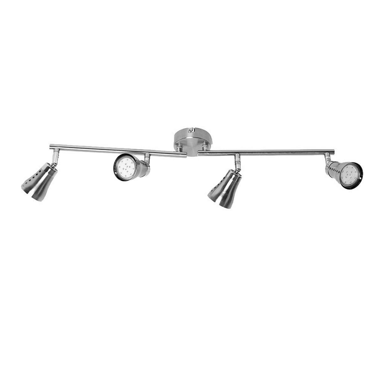 LED DECKENLEUCHTE GROSETTO Silber matt - Silberfarben, Metall (62.5/8/16cm) - Globo Lighting