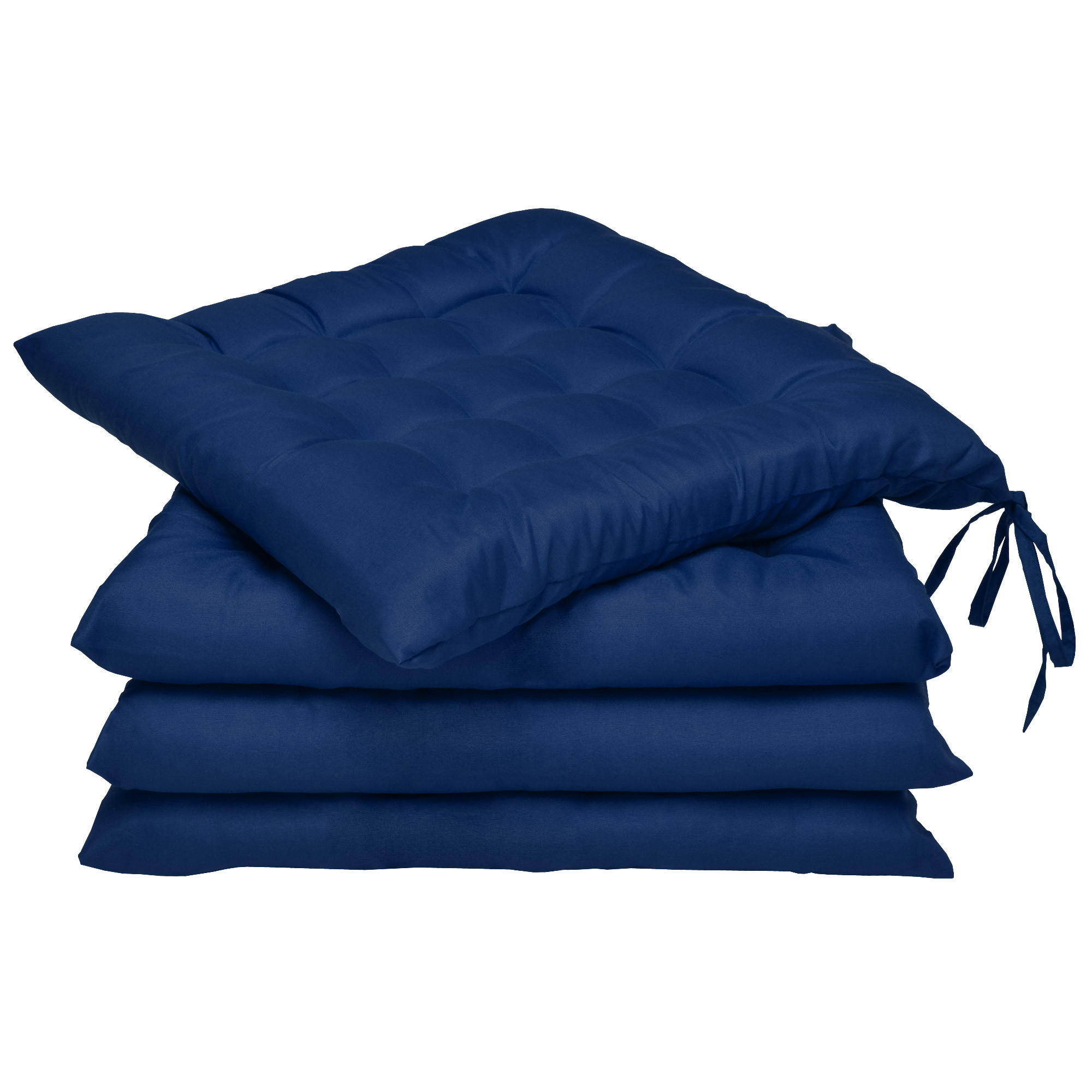 STUHLKISSEN Lea 40/40/5 cm Dunkelblau 4tlg - Dunkelblau, Textil (40/40cm) - Beautissu 