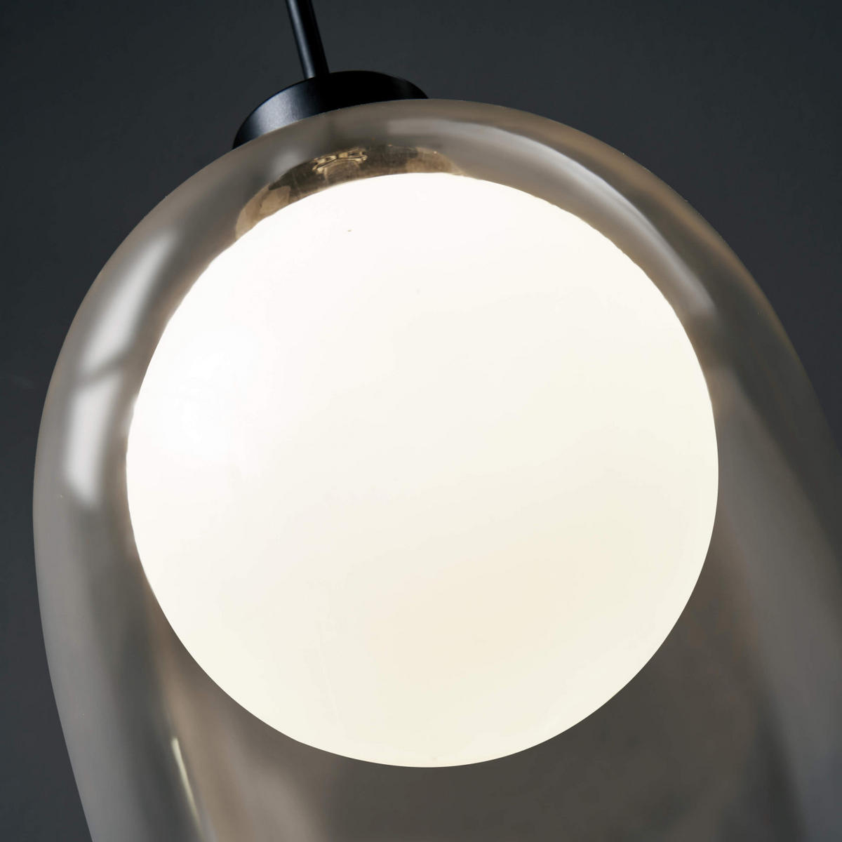 HÄNGELEUCHTE Calypso, Transparent und weiß, 29cm - Transparent, Glas (18/18/29cm) - KOSILUM