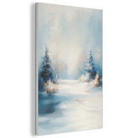 AKUSTIKBILD Wald - Winter - Natur - Abstrakt - Schnee Wanddeko 60x90 cm - Weiß, Kunststoff (60/90/0.9cm) - MuchoWow