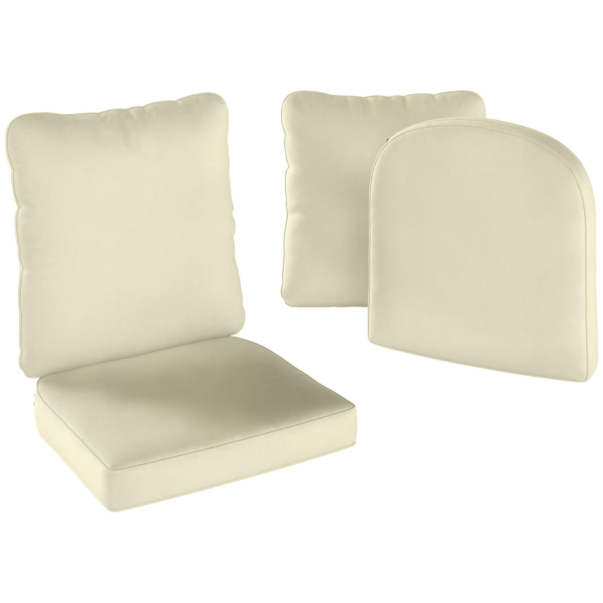 SITZKISSEN-SET DE-17729 2-teilig mit Rückenkissen & UPF50+ Creme - Creme, Textil (51/20/52cm) - ComfortXL