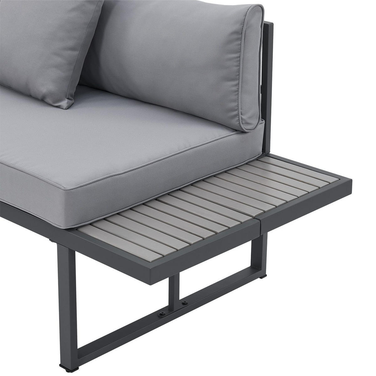 LOUNGEGARNITUR St. Tropez dunkelgrau - Grau, Metall - Juskys