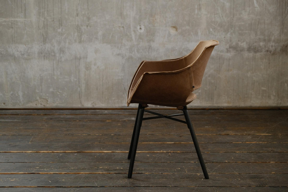 STUHL ZAJA Dunkelbraun Leder - Dunkelbraun/Schwarz, Leder (57/82/59cm) - KAWOLA