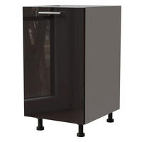 KÜCHENUNTERSCHRANK Essen D1D/45 Schwarz Hochglanz / Grau Matt 45 / 50 / 82cm - Schwarz Hochglanz/Schwarz, Holz/Holzwerkstoff (45/82/50cm) - Feldmann-Wohnen