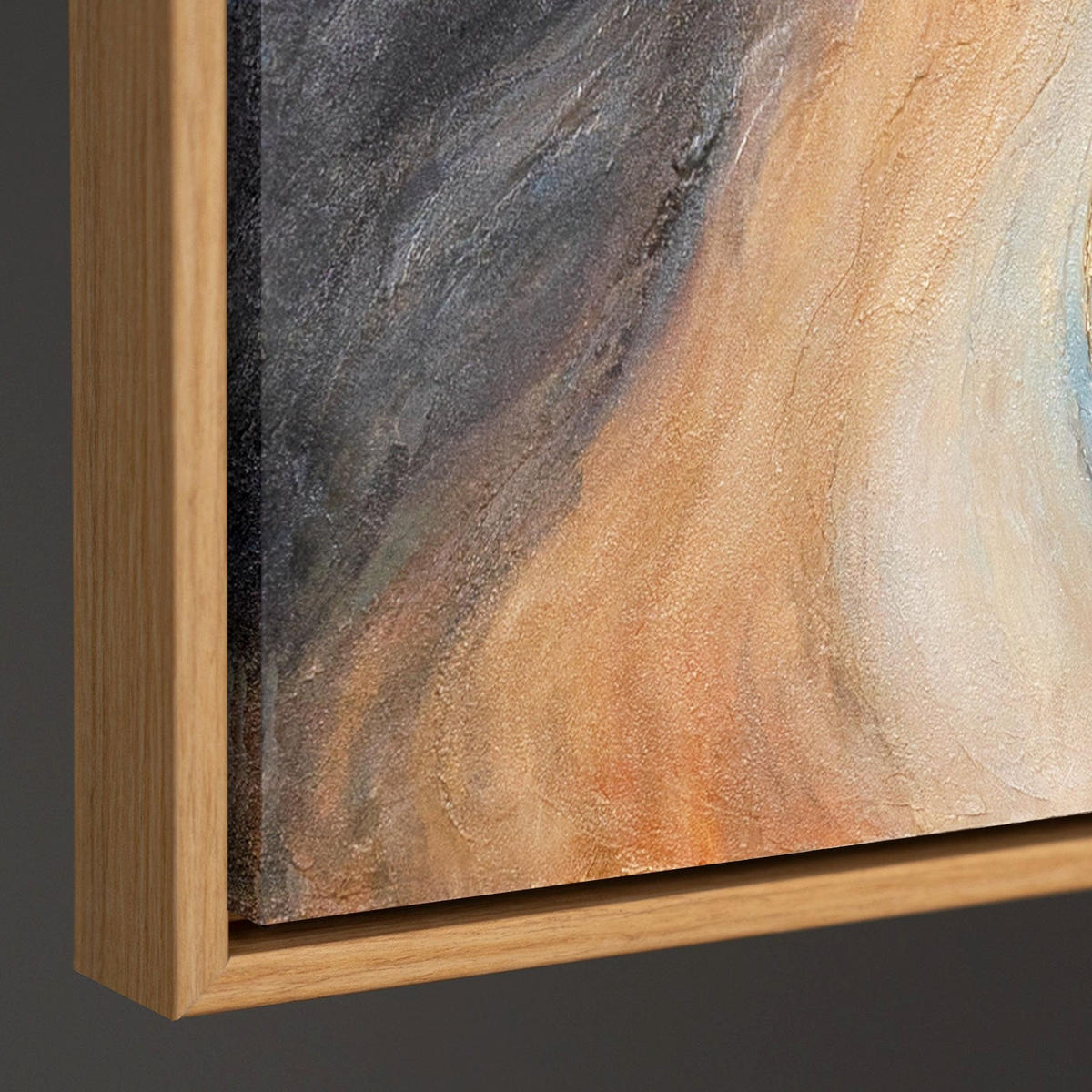 GEMÄLDE Vergehen der Zeit Schattenfugenrahmen Eichefarben 60x40 cm - Eichefarben, Holz (60/40cm) - YS-art gallery