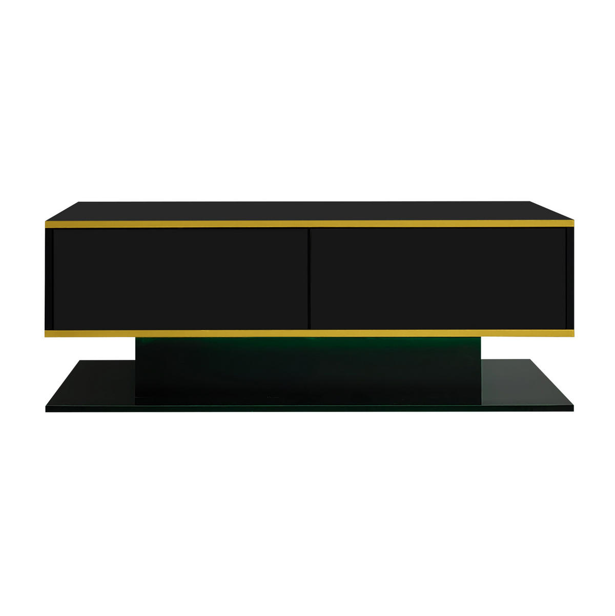 COUCHTISCH aus Spanplatte 100x50x40 cm in Schwarz mit LED-Beleuchtung - Schwarz, Holzwerkstoff (100/50/40cm) - Modfu