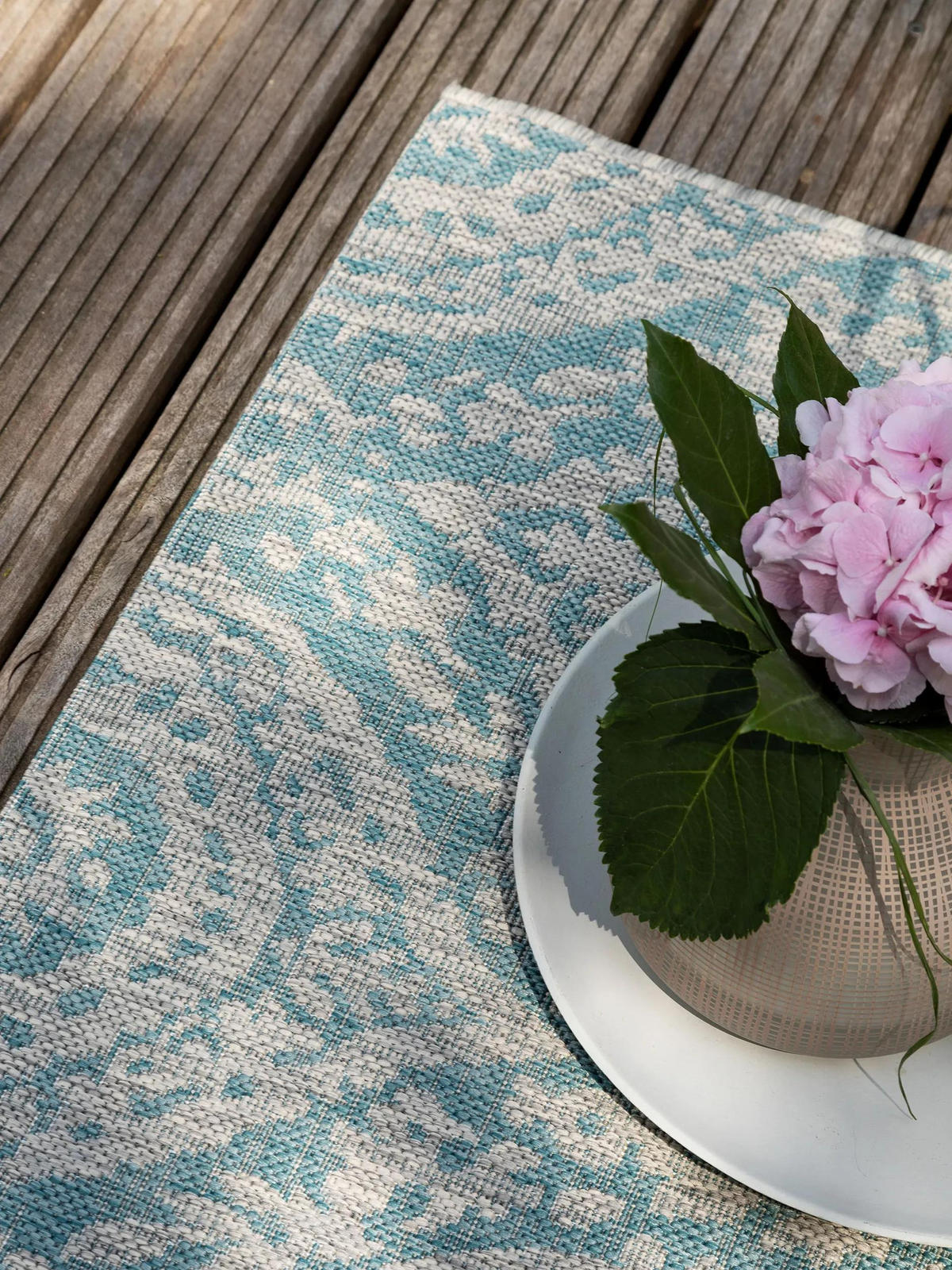 OUTDOORTEPPICH Cleo Beige/Türkis 240x340 cm - Beige, Textil (240/340cm) - benuta Nest