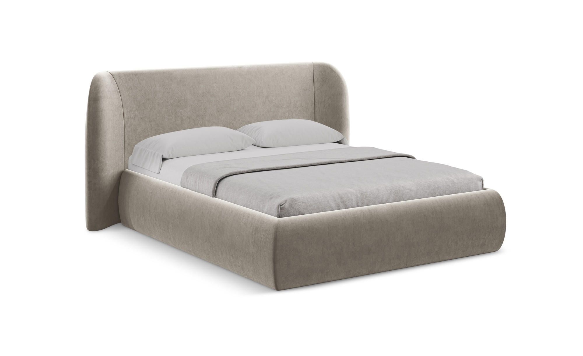 POLSTERBETT mit Bettkasten und Lattenrost 210x215 Grau - Taupe/Schwarz, Kunststoff/Textil (160/200cm) - Makamii