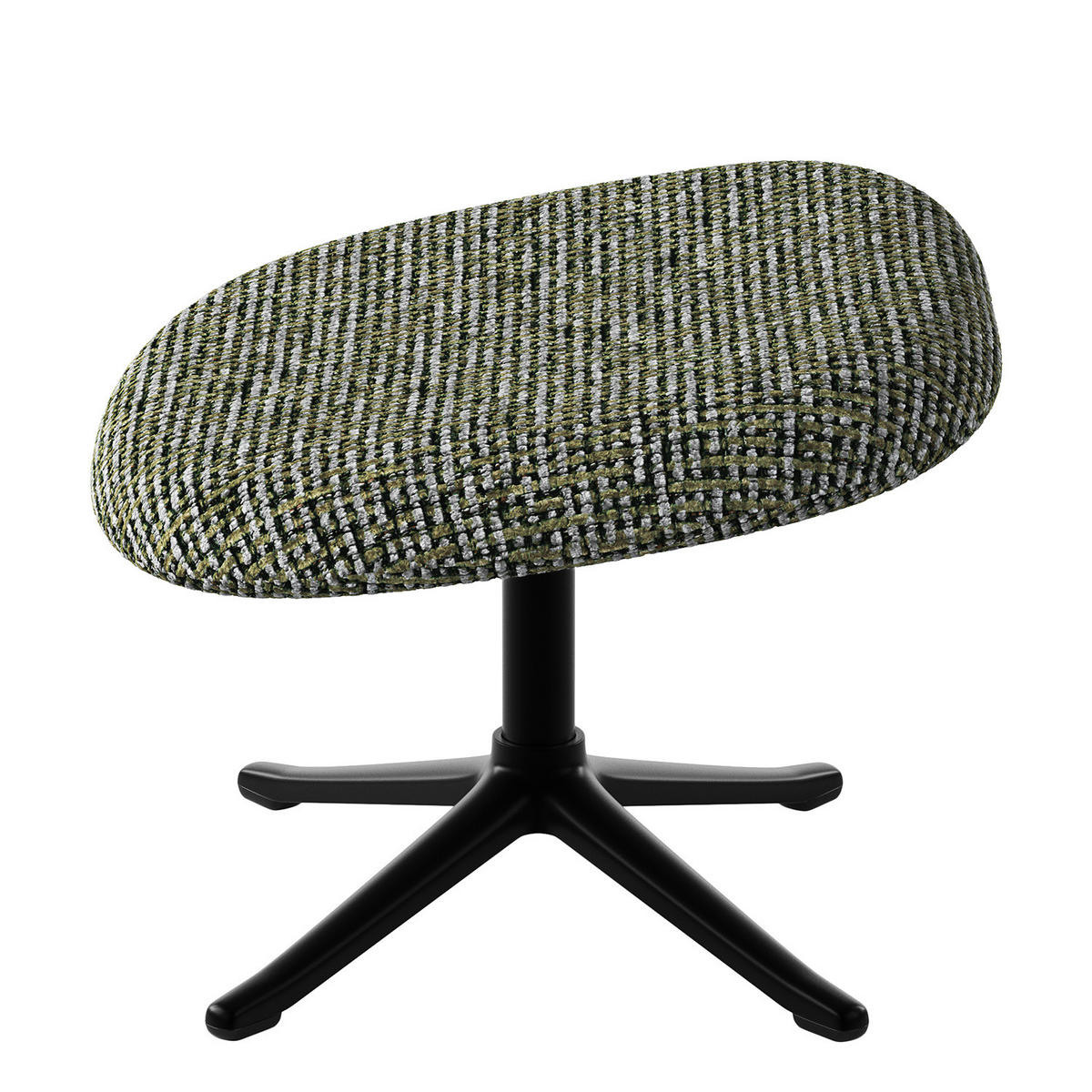 POLSTERHOCKER - Schwarz/Grün, Textil/Metall (53/37/46cm) - home24