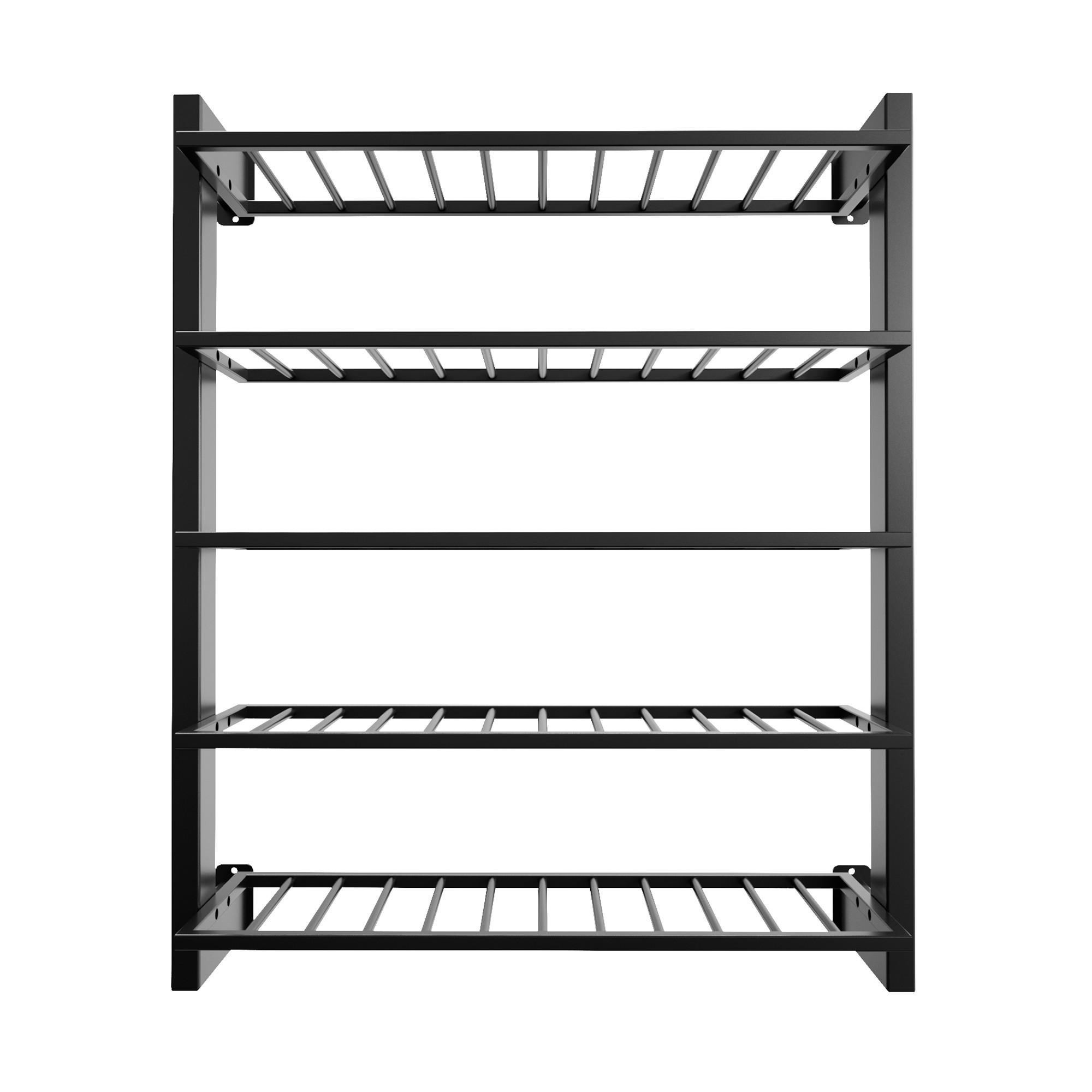 WEINREGAL Canary Metall,Schwarz, Für 60 Weinflaschen 120/100/30 cm - Schwarz, Metall (30/120/100cm) - Metalo Pro