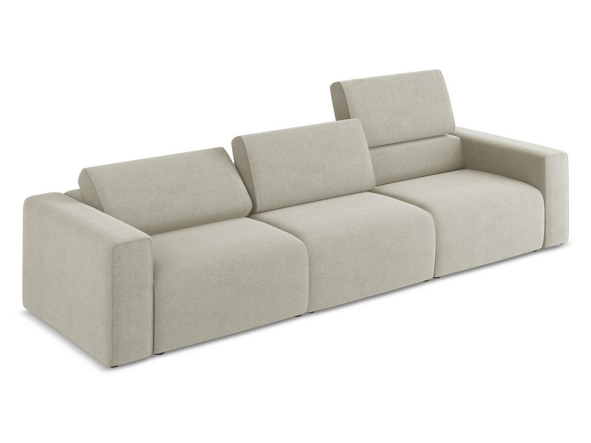 ECKSOFA Links Strukturstoff Stoff Grau - Schwarz/Grau, Kunststoff/Textil (314/167cm) - Makamii