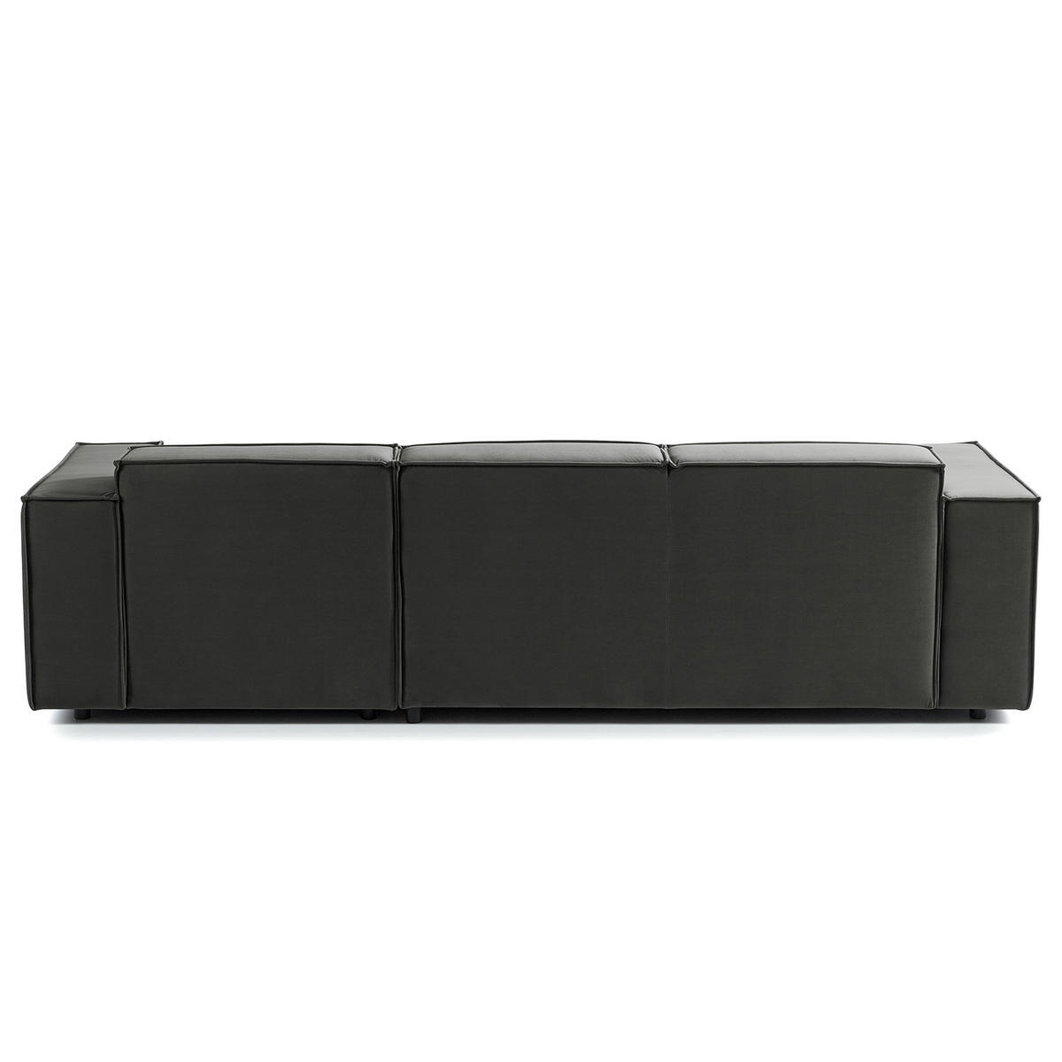 ECKSOFA mit Longchair - Schwarz/Grau, Kunststoff/Textil (260/177cm) - home24