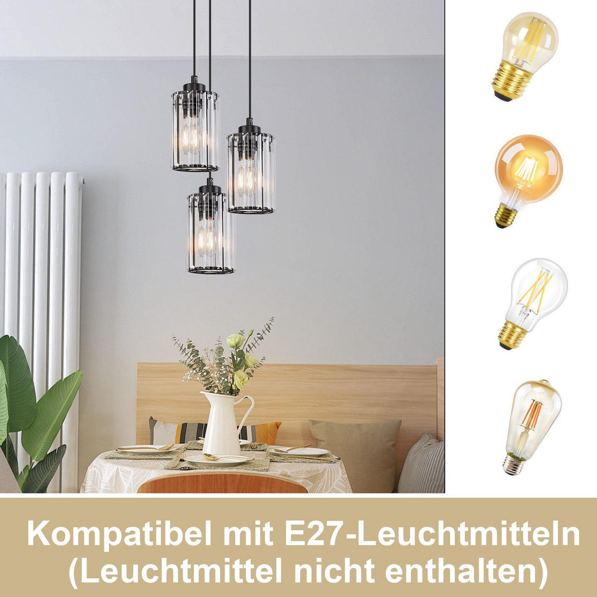 HÄNGELEUCHTE Marklund 9/9/140 cm - Schwarz, Metall (9/9/140cm) - Nettlife