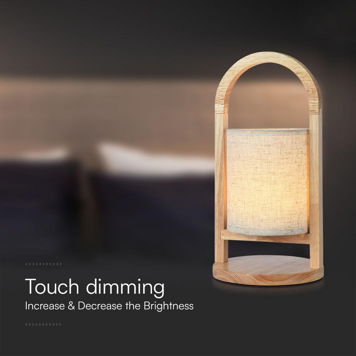 LED TISCHLEUCHTE Holz Beige - Beige, Holz (16/16/32cm)