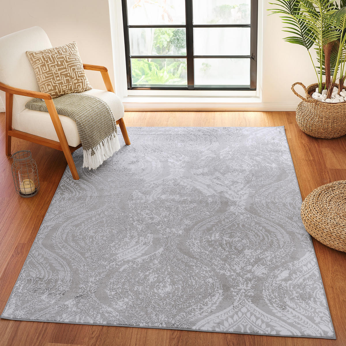 VINTAGE-TEPPICH 120x170 cm Weiß - Beige, Naturmaterialien/Textil (120/170cm) - LIVABLISS