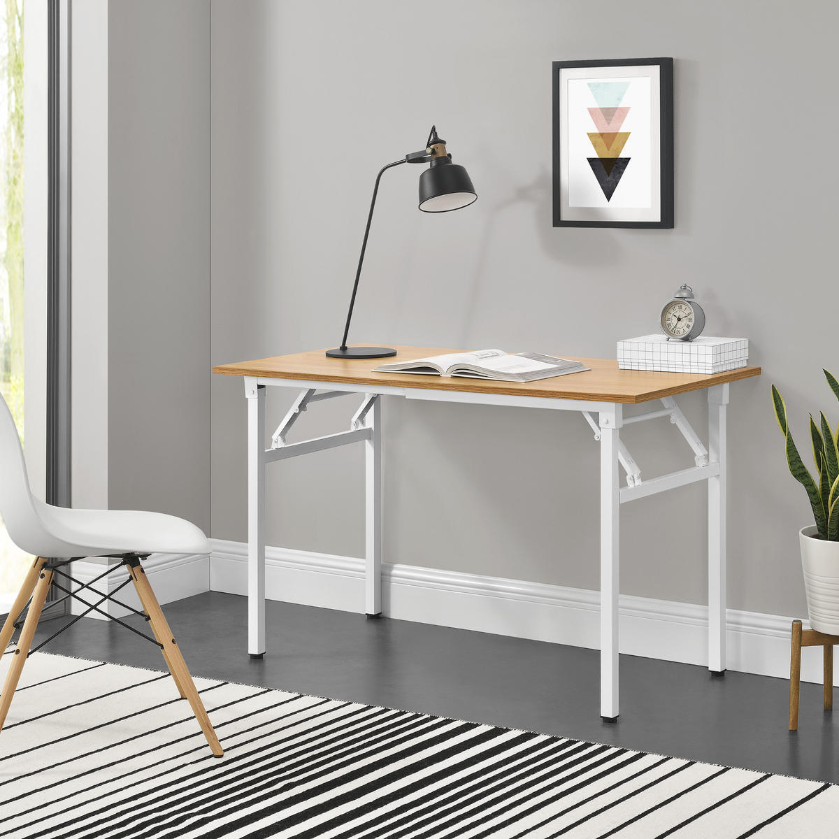 KLAPPTISCH - Buchefarben/Weiß, Holzwerkstoff/Metall (120/76.4/60cm) - [neu.haus]