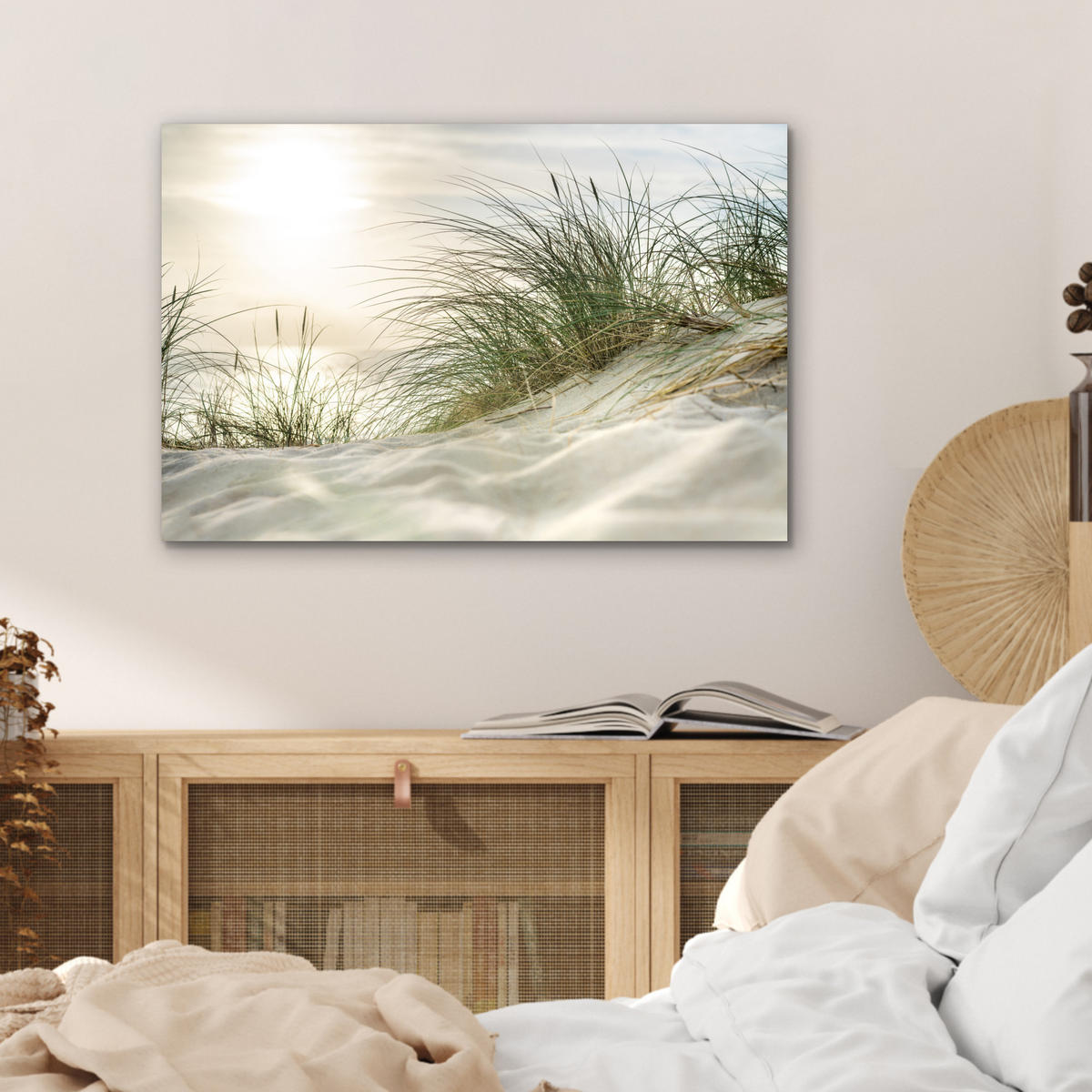 METALLBILD Dünen - Strand - Schleswig-Holstein - Wattenmeer 60x40 cm - Creme, Metall (60/40cm) - MuchoWow
