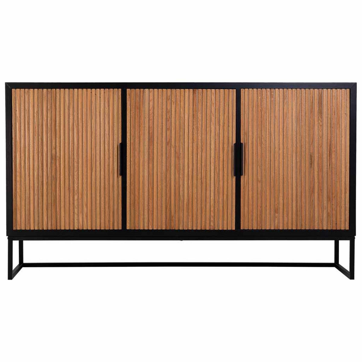 SIDEBOARD mit 3-türiges aus holz und metall 160x41x90 cm - Braun, Holz (160/90/41cm) - Wanderlust