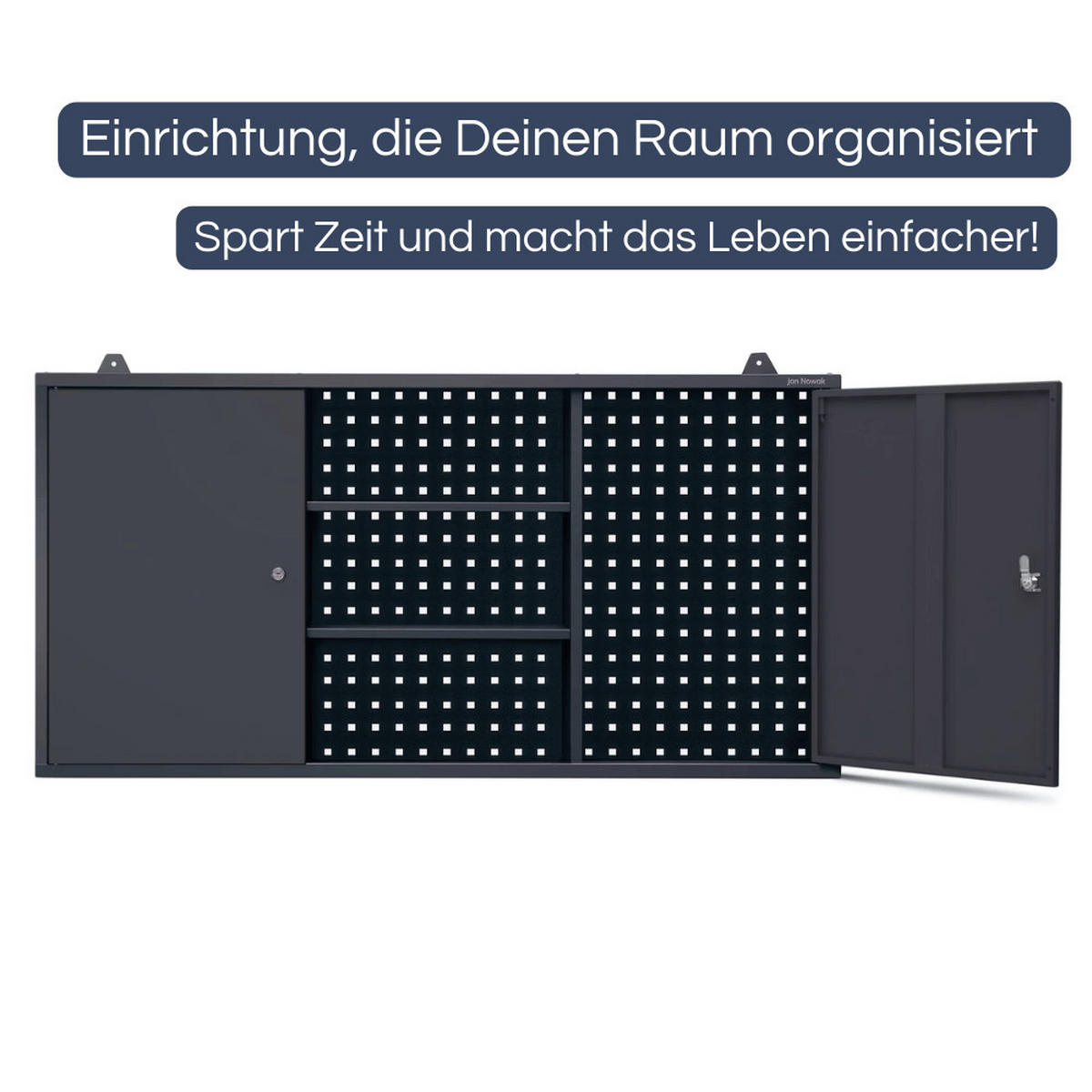 HÄNGESCHRANK Werkstatt abschließbar OLIS 60x120x20cm Anthrazit - Anthrazit, Metall (120/60/20cm) - DELUKE