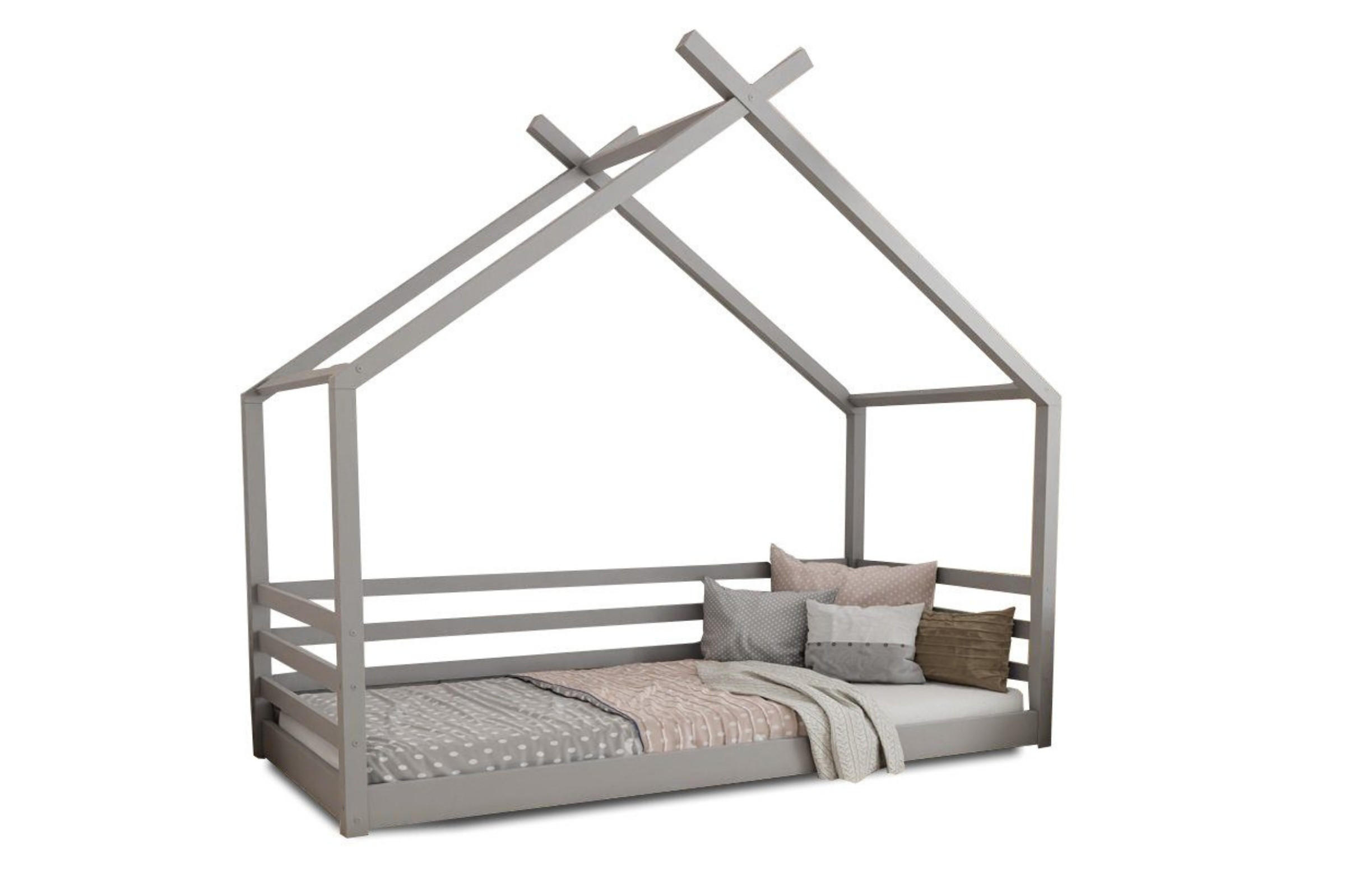 HAUSBETT MOON 90/200 in Grau - Grau, Holz (90/200cm) - Deine Möbel 24