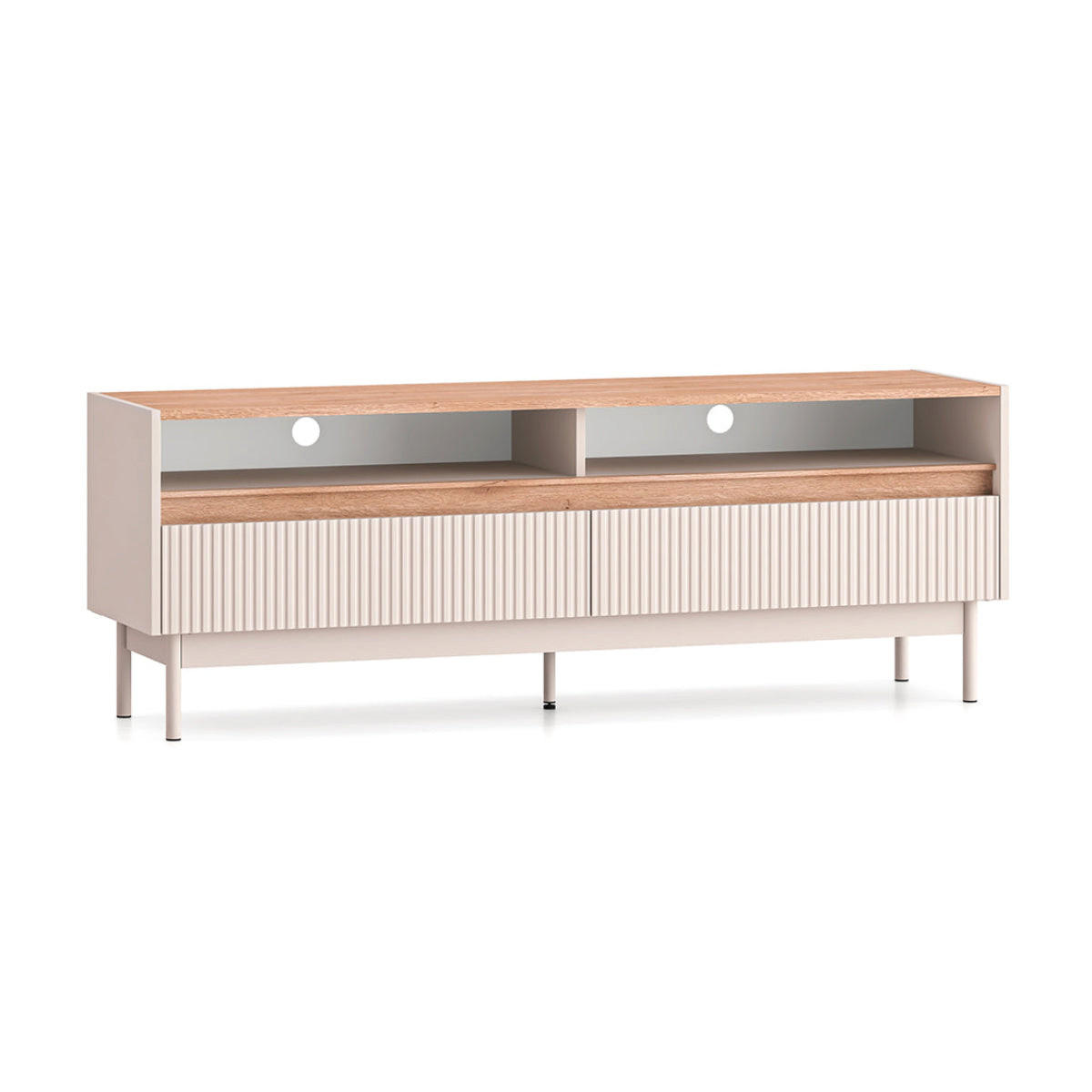 TV-MÖBEL Connie Kaschmir und Holz - Beige, Holzwerkstoff (153.8/54.9/40cm) - Petits-meubles