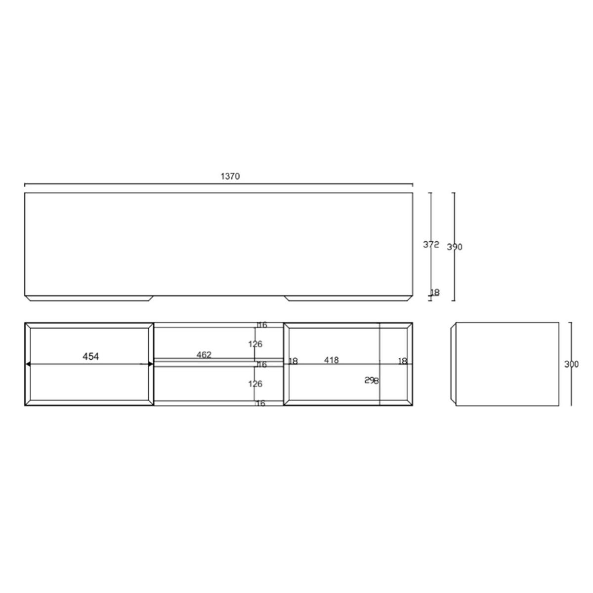 TV-HÄNGEBOARD Chocolated Beige 137 cm - Beige, Holzwerkstoff (137/30/39cm) - Selsey