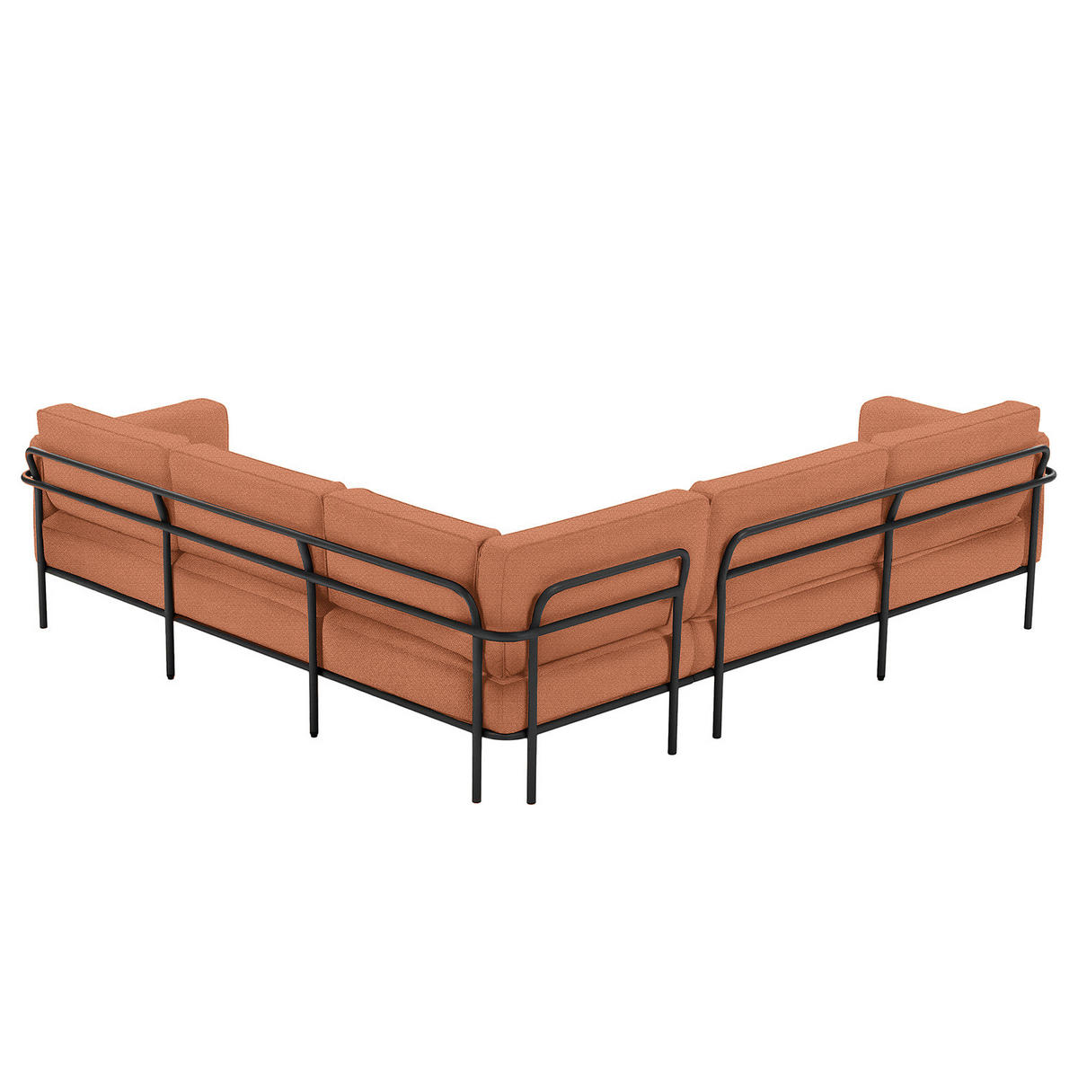 OUTDOOR-ECKSOFA - Rosa, Textil/Metall (247/76/247cm) - home24