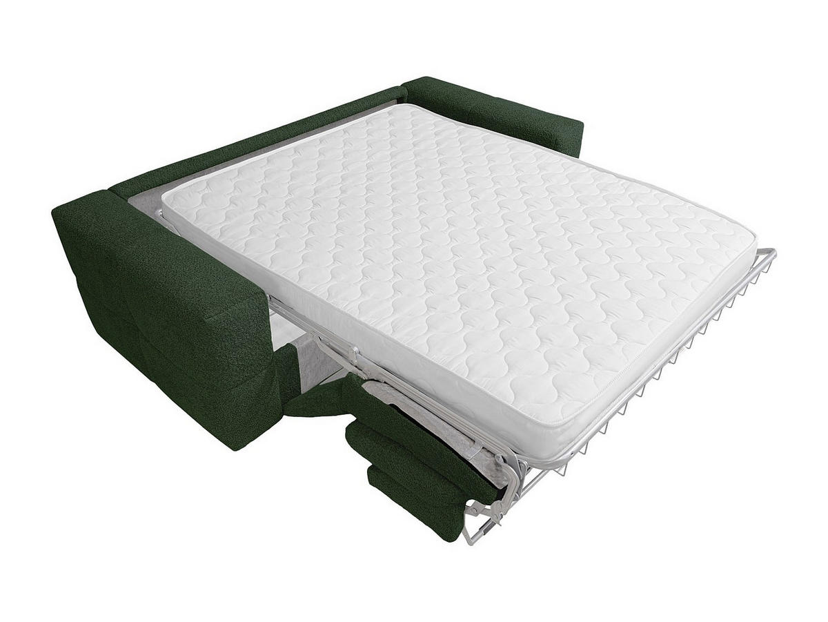 SCHLAFSOFA - 4 Personen - stoff - grün Issoro - Grün, Textil (235/90/105cm) - Vente-Unique