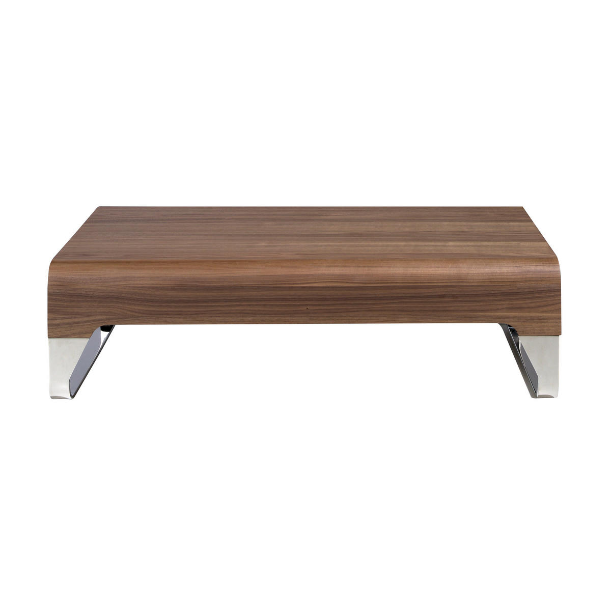 COUCHTISCH Rechteckig Walnuss , Stahl 120/70/34 cm - Edelstahlfarben/Nussbaumfarben, Holz/Metall (70/120/34cm) - ANGEL CERDA
