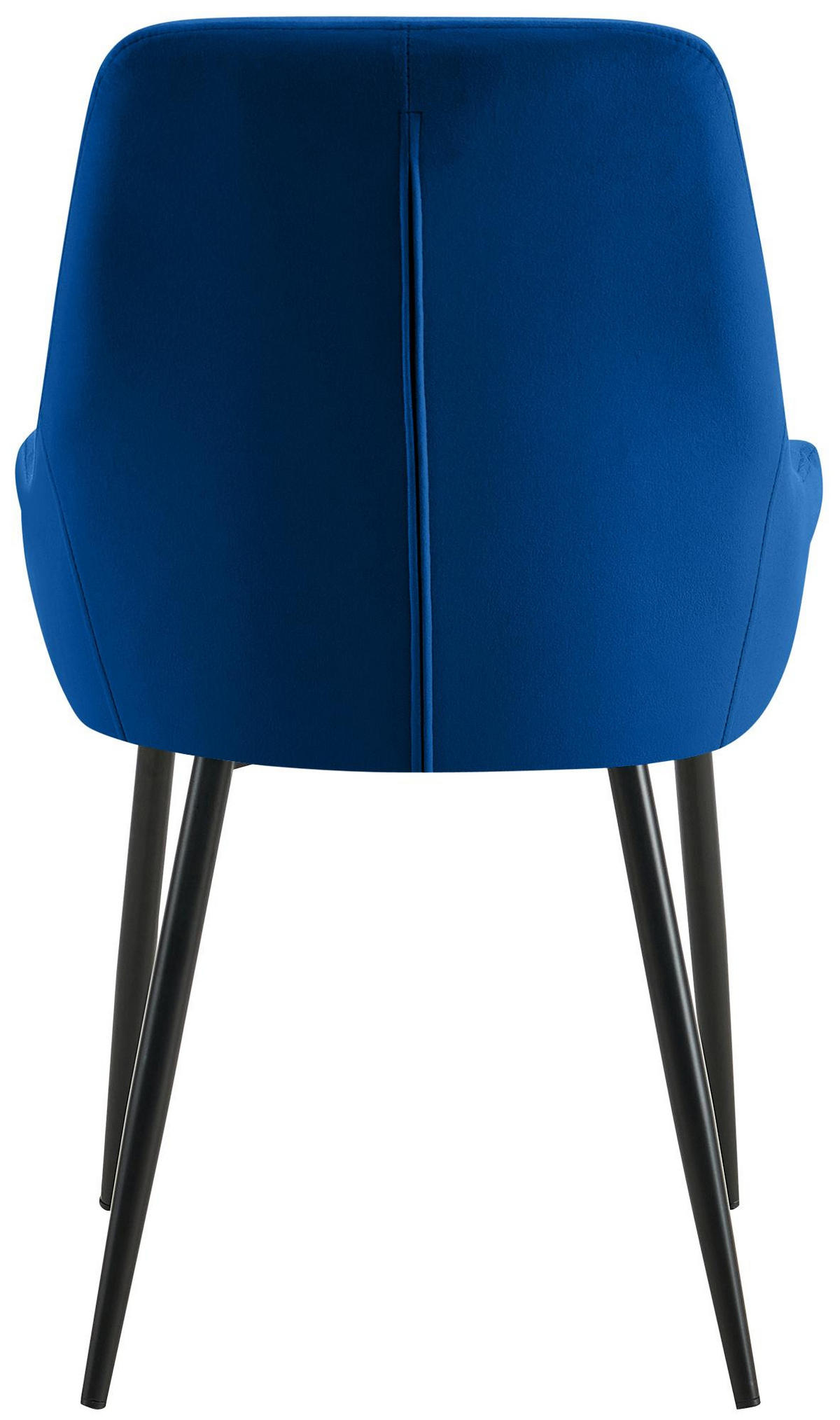 ESSZIMMERSTUHL 2er Set Punar Samt Dunkelblau Schwarz Wohnzimmerstuhl - Dunkelblau, Textil (50/86/53cm) - DELUKE