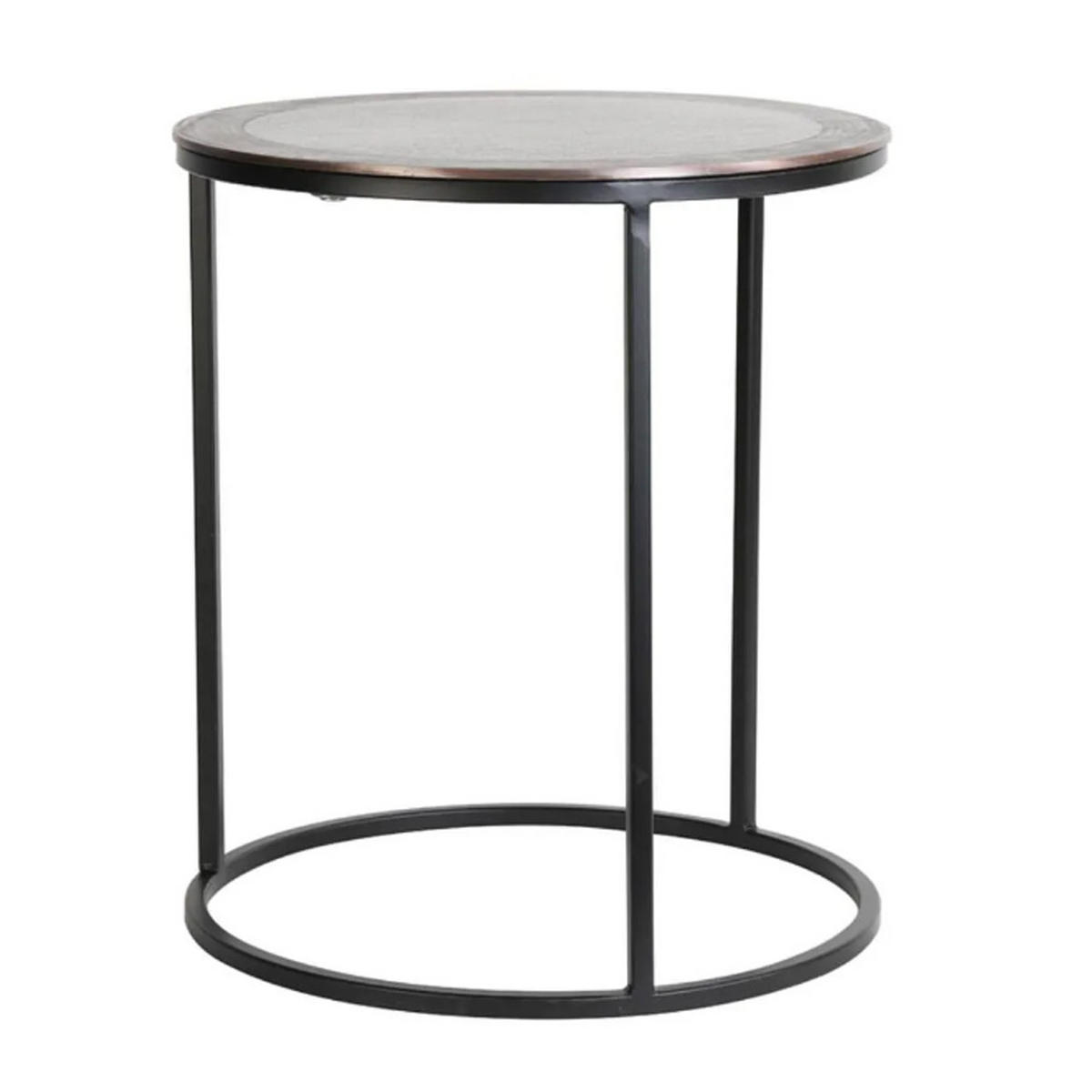 BEISTELLTISCH TALCA Ø50x52 cm, 2er Set, Kupfer-Schwarz - Bronzefarben, Metall (50/50/52cm) - Light & Living