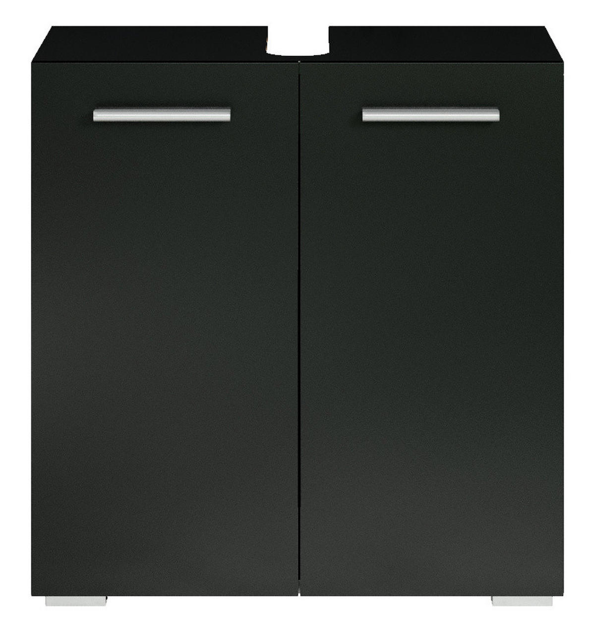 WASCHBECKENUNTERSCHRANK Jupiter 2 Türen Schwarz - 60 x 30 x 60 cm - Schwarz, Holz (60/60/30cm) - Badplaats