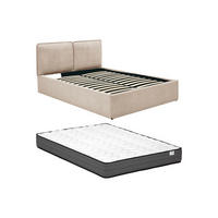 BETT mit Bettkasten - 2 Personen - stoff - beige Tenese - Beige, Textil (140/190cm) - Vente-Unique