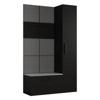 GARDEROBENSCHRANK MODULO 120,6/204/40 cm Modern Garderobe-Set Schwarz - Schwarz/Grau, Holzwerkstoff (120.6/204/40cm) - MASSENO