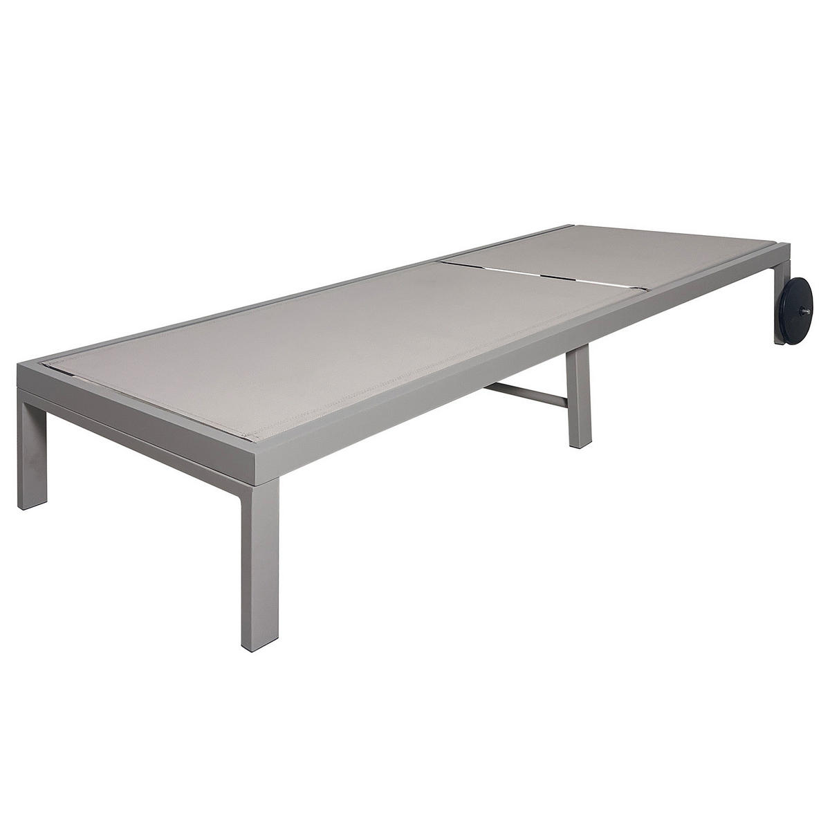 GARTENLIEGE - Aluminium / Textilene - Verstellbar - Taupe, Textil/Metall (65/30/195cm) - home24