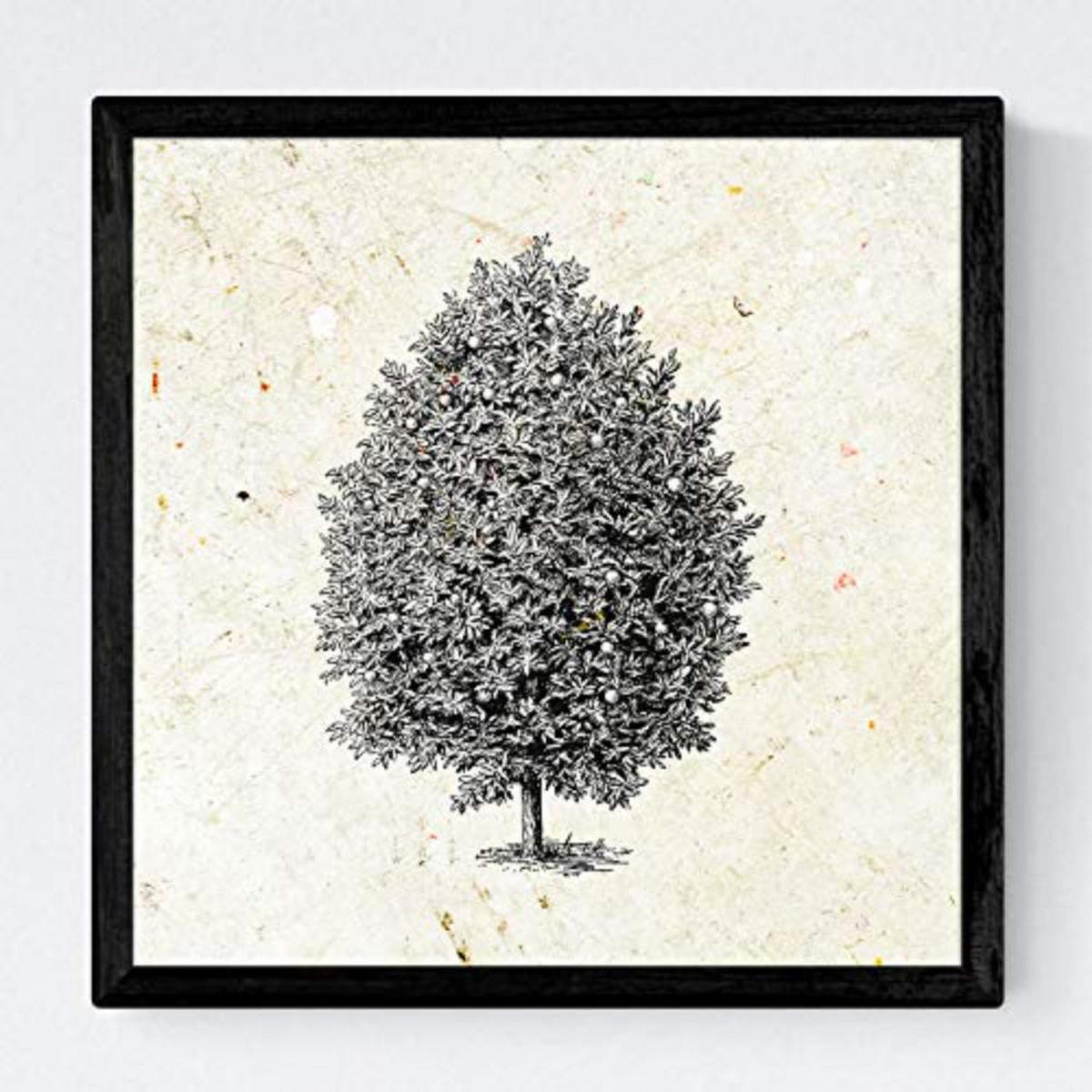 POSTER Set mit 4 Blättern der Hohe Bäume Jahrgang Hintergrund 20x20cm Rahmenlos - Klar, Papier (20/3cm) - Nacnic