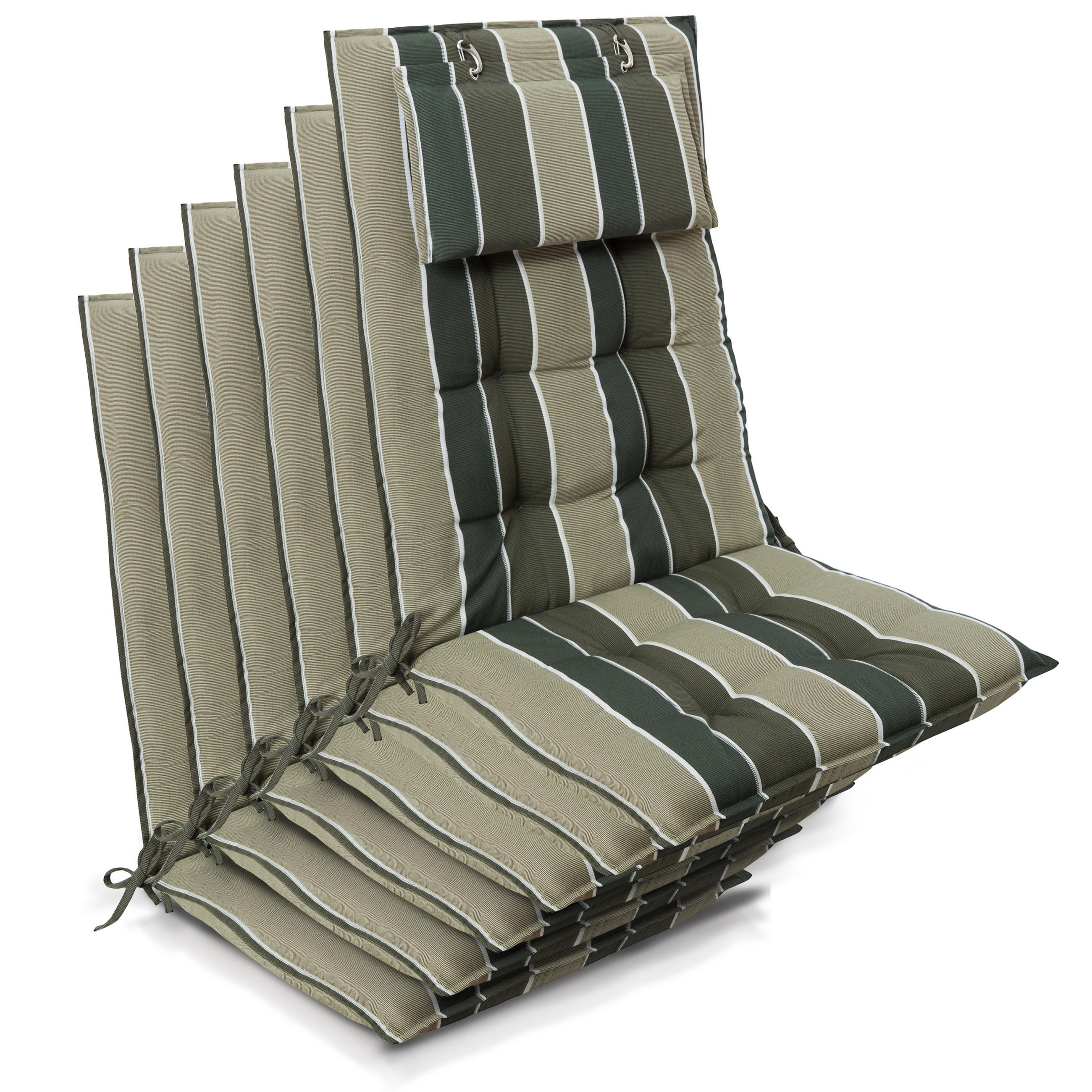 HOCHLEHNER Sun-HL 119x50x8cm Grün-Gestreift (6tlg) - Grün, Textil (50/120cm) - Beautissu 
