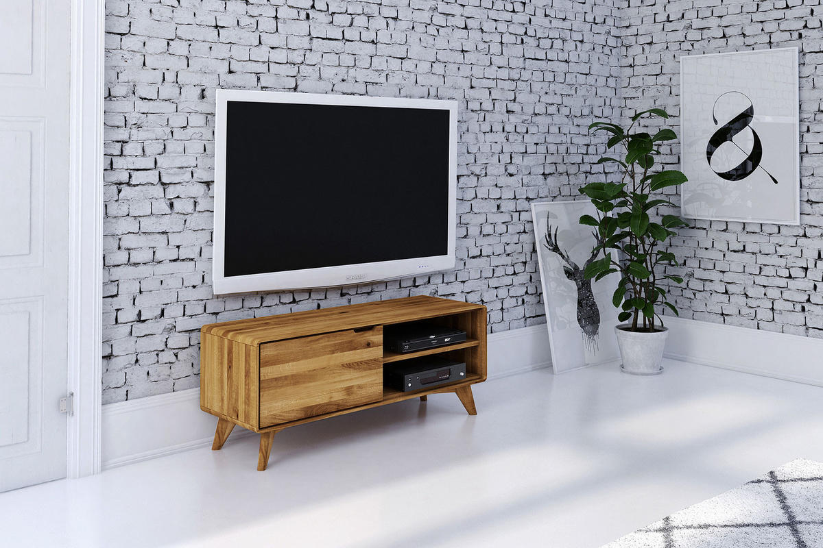 GREG HIFI-SCHRANK Wildeiche - Wildeiche, Holz (120/48/40cm) - byoak