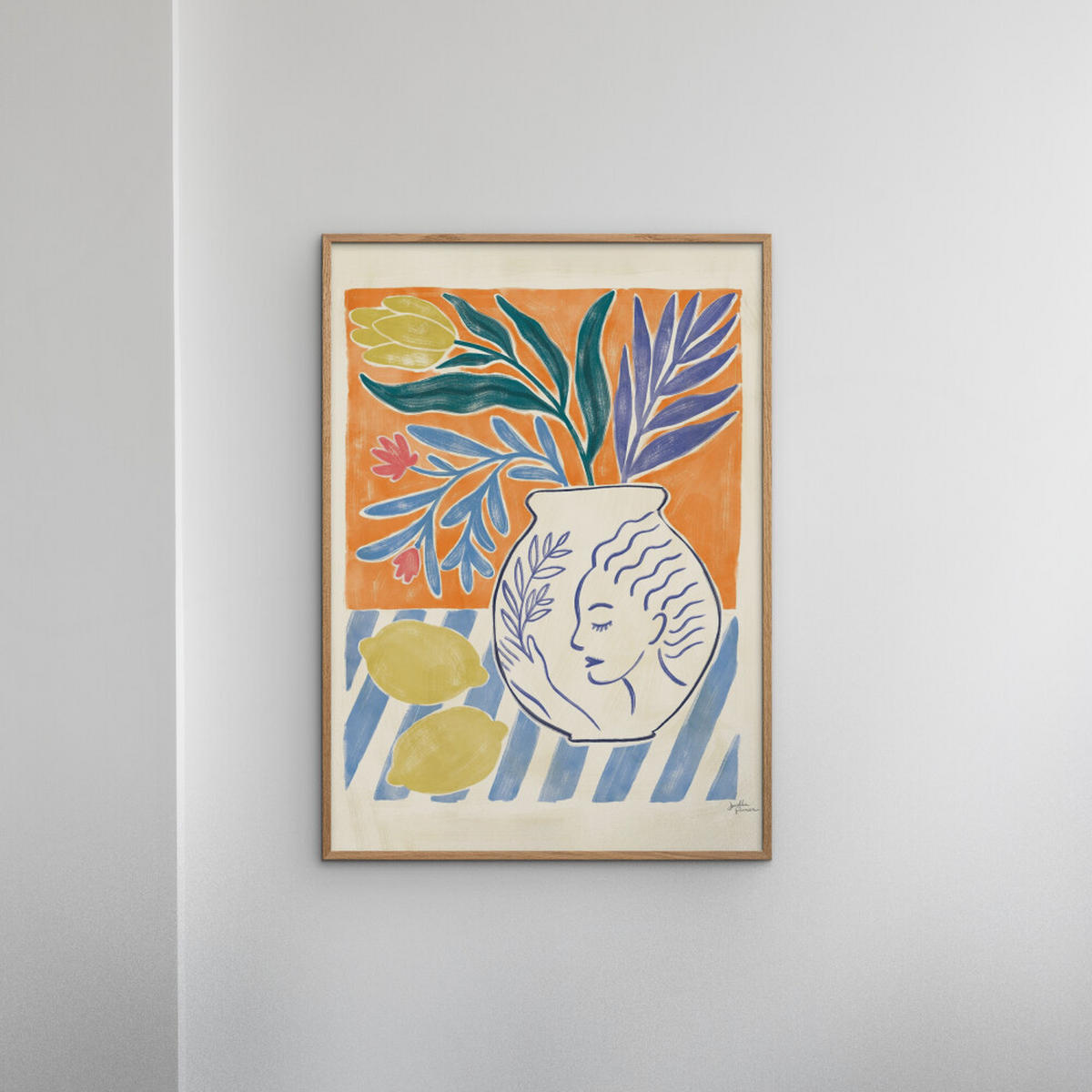 POSTER mit Rahmen Wild Apple - Cyprus IV - Eichefarben/Multicolor, Holz/Papier (30/40cm) - Poster&Frame