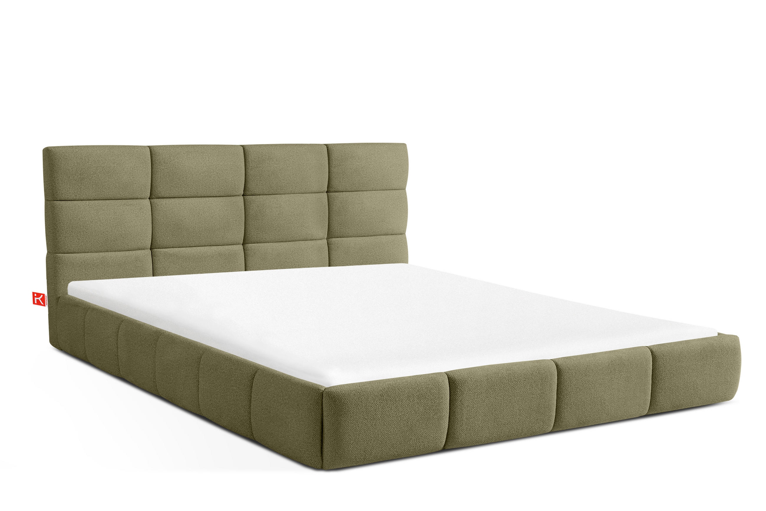 POLSTERBETT ALTOS Bouclé, grün - Grün, Holz/Holzwerkstoff (180/200cm) - KONSIMO®