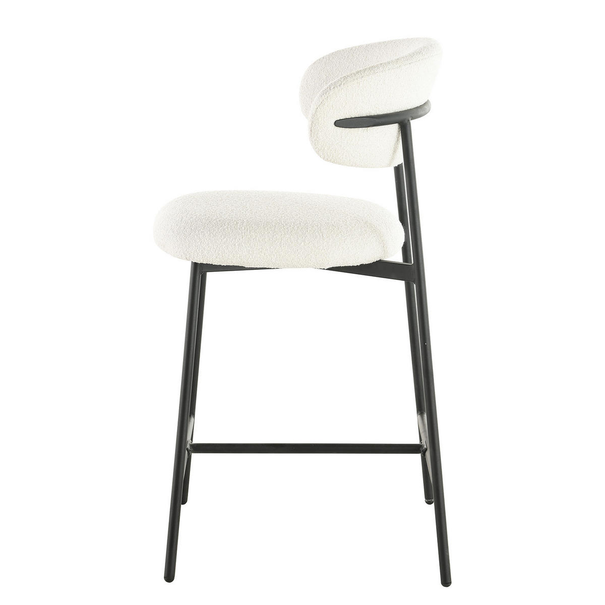 BARSTUHL - 2er-Set - Schwarz/Weiß, Textil/Metall (52/105/53cm) - home24