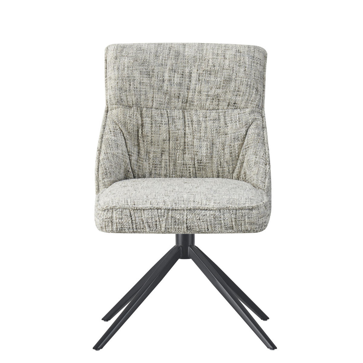 ESSZIMMERSTUHL MIRELA 2er-Set - Hellgrau/Schwarz, Textil/Metall (49/84/62cm) - DUBI Möbel